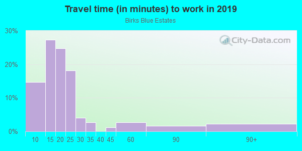 Commute time to work in Birks Blue Estates in Grand Junction neighborhood in CO