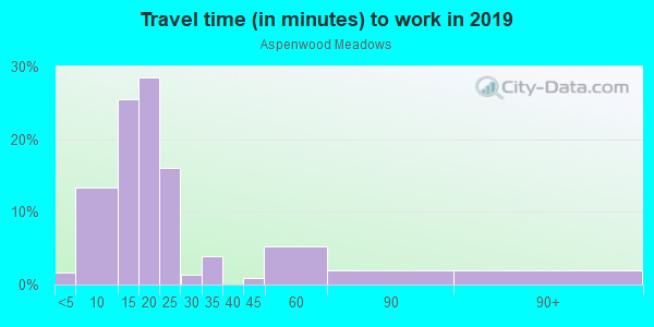 Commute time to work in Aspenwood Meadows in Grand Junction neighborhood in CO