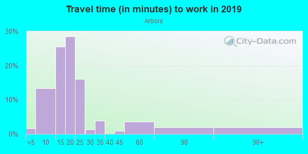 Commute time to work in Arbors in Grand Junction neighborhood in CO