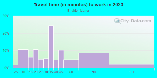 Commute time to work in Brighton Manor in Brighton neighborhood in CO
