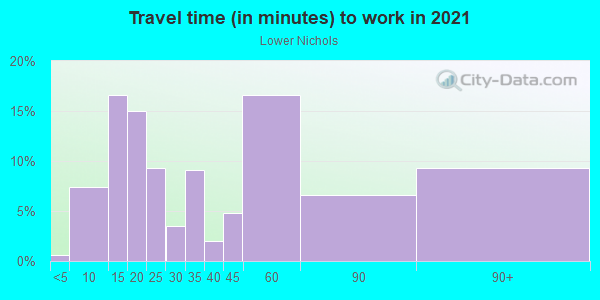 Commute time to work in Lower Nichols in Trumbull neighborhood in CT