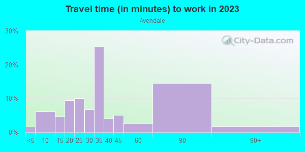 Commute time to work in Avendale in Lutz neighborhood in FL