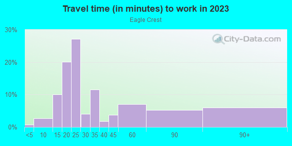 Commute time to work in Eagle Crest in Lutz neighborhood in FL