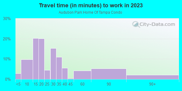 Commute time to work in Audubon Park Home Of Tampa Condo in Tampa neighborhood in FL