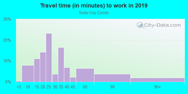 Commute time to work in Tudor Cay Condo in Tampa neighborhood in FL