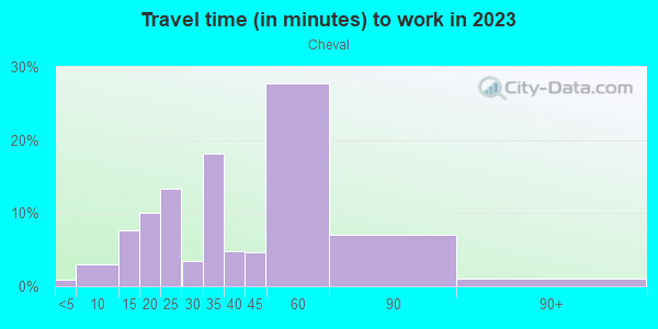 Commute time to work in Cheval in Lutz neighborhood in FL