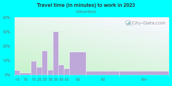 Commute time to work in Willow Bend in Lutz neighborhood in FL