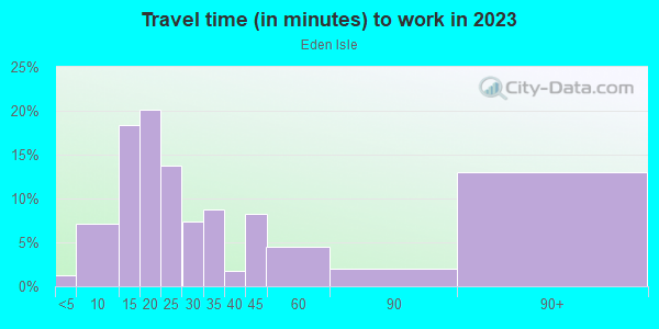 Commute time to work in Eden Isle in Saint Petersburg neighborhood in FL