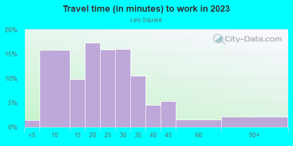 Commute time to work in Lely Square in Naples neighborhood in FL