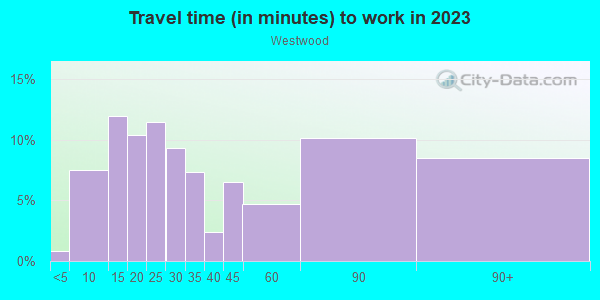 Commute time to work in Westwood in Orlando neighborhood in FL
