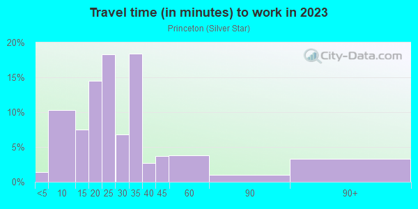 Commute time to work in Princeton in Orlando neighborhood in FL
