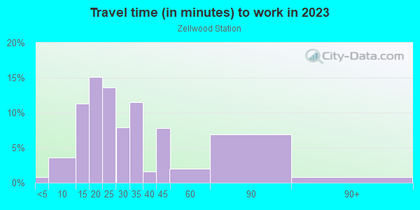 Commute time to work in Zellwood Station in Zellwood neighborhood in FL
