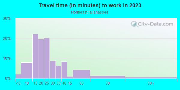Commute time to work in Northeast Tallahassee in Tallahassee neighborhood in FL