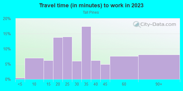 Commute time to work in Tall Pines in Vero Beach neighborhood in FL