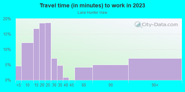 Commute time to work in Lake Hunter View in Lakeland neighborhood in FL