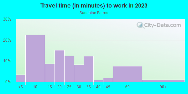 Commute time to work in Sunshine Farms in Port Saint Joe neighborhood in FL
