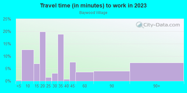 Commute time to work in Baywood Village in Palm Harbor neighborhood in FL