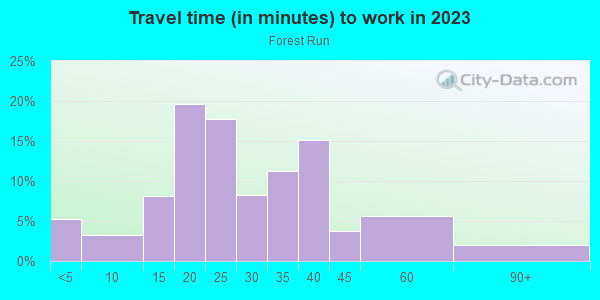 Commute time to work in Forest Run in Clearwater neighborhood in FL
