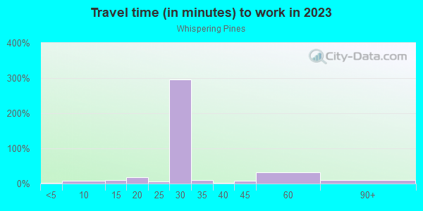 Commute time to work in Whispering Pines in Largo neighborhood in FL