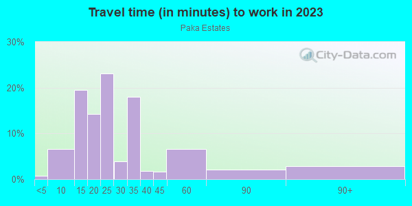 Commute time to work in Paka Estates in Brandon neighborhood in FL
