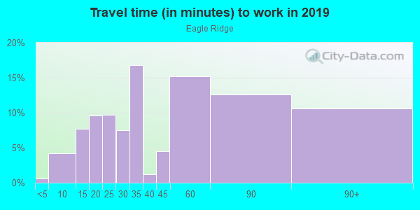 Commute time to work in Eagle Ridge in Canton neighborhood in GA