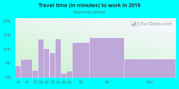 Commute time to work in Bascombe Springs in Woodstock neighborhood in GA