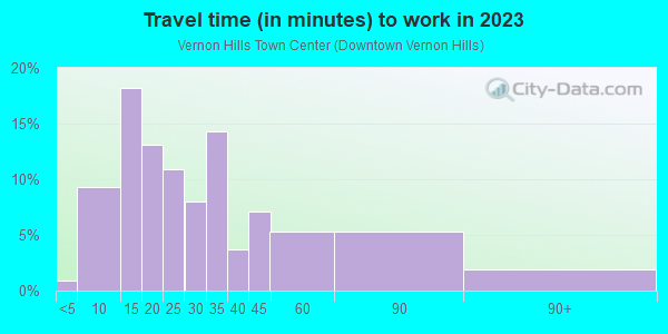Commute time to work in Vernon Hills Town Center in Vernon Hills neighborhood in IL