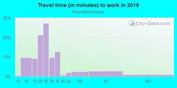 Commute time to work in New Market Square in Wichita neighborhood in KS