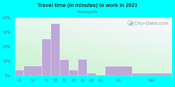 Commute time to work in Morningside in Shreveport neighborhood in LA