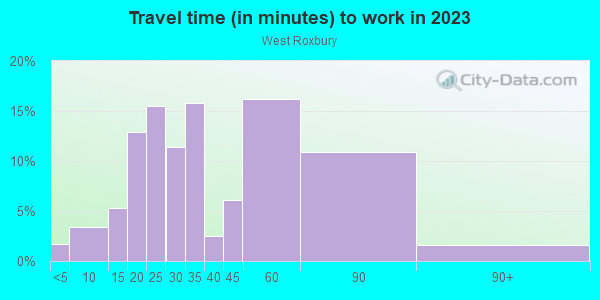 Commute time to work in West Roxbury in West Roxbury neighborhood in MA