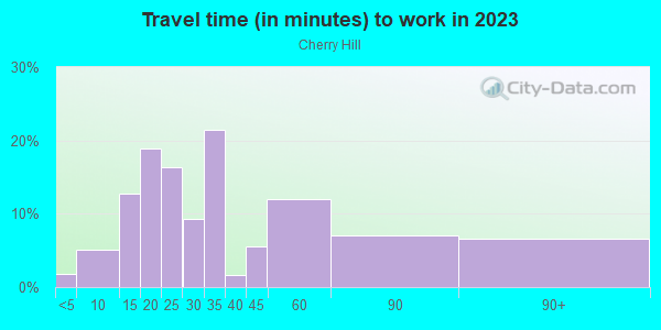 Commute time to work in Cherry Hill in Brooklyn neighborhood in MD