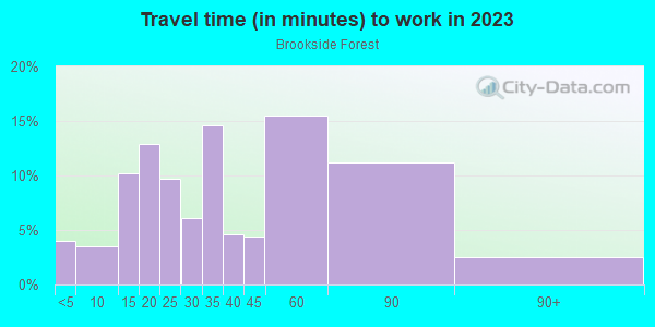 Commute time to work in Brookside Forest in Silver Spring neighborhood in MD