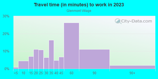 Commute time to work in Glenmont Village in Silver Spring neighborhood in MD