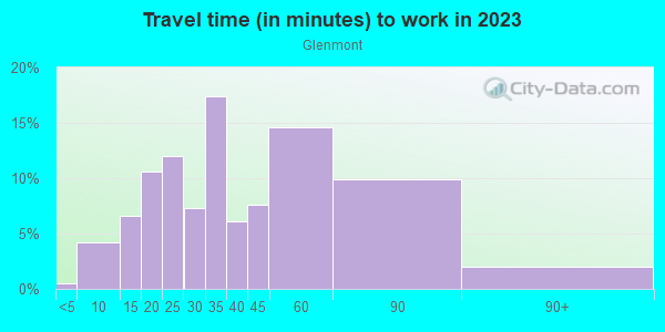 Commute time to work in Glenmont in Silver Spring neighborhood in MD