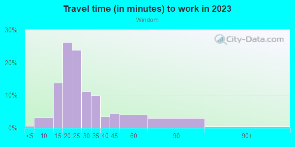 Commute time to work in Windom in Minneapolis neighborhood in MN