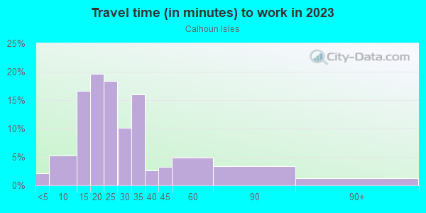 Commute time to work in Calhoun Isles in Minneapolis neighborhood in MN