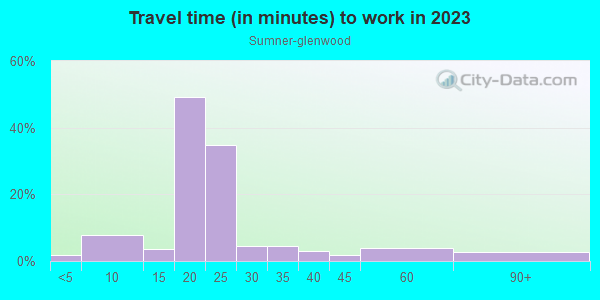 Commute time to work in Sumner-glenwood in Minneapolis neighborhood in MN