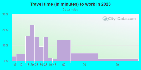 Commute time to work in Cedar-Isles in Minneapolis neighborhood in MN