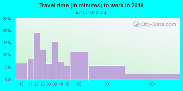 Commute time to work in Buffalo Ranch Site in Concord neighborhood in NC