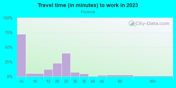 Commute time to work in Florence in Omaha neighborhood in NE