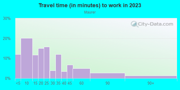 Commute time to work in Maurer in Perth Amboy neighborhood in NJ