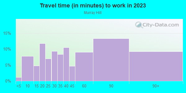 Commute time to work in Murray Hill in New Providence neighborhood in NJ