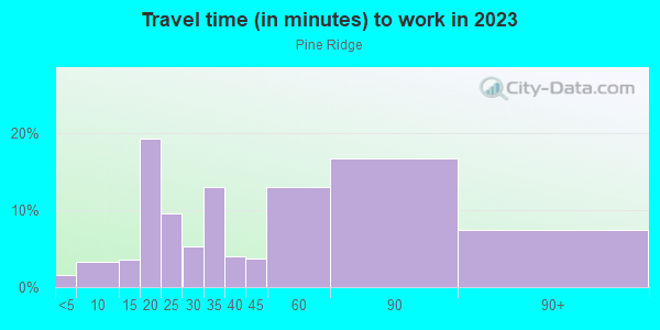 Commute time to work in Pine Ridge in East Brunswick neighborhood in NJ