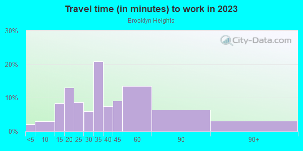 Commute time to work in Brooklyn Heights in Brooklyn neighborhood in NY