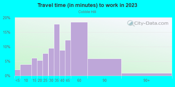 Commute time to work in Cobble Hill in Brooklyn neighborhood in NY