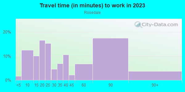 Commute time to work in Rosedale in Rosedale neighborhood in NY