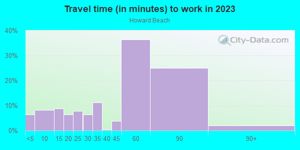 Commute time to work in Howard Beach in Howard Beach neighborhood in NY