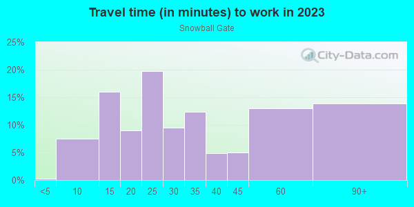 Commute time to work in Snowball Gate in Levittown neighborhood in PA