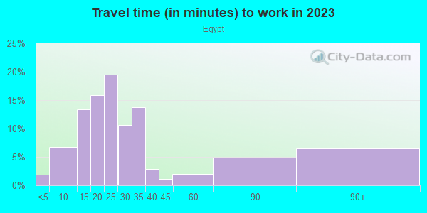 Commute time to work in Egypt in Whitehall neighborhood in PA