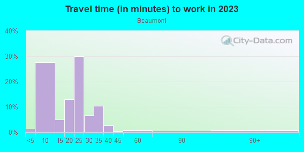 Commute time to work in Beaumont in Knoxville neighborhood in TN